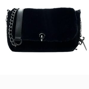 Gilda Paris Black Faux Fur  Crossbody Bag